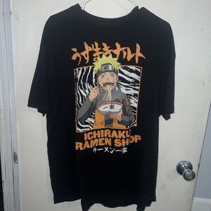 T Shirt Naruto Shippuden Ichiraku Ramen Shop Anime Black Men's 2XL
